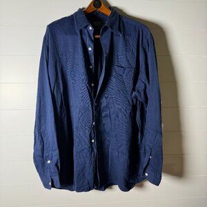 Polo Ralph Lauren Marlow Long Sleeve Button Down Blue Silk Blend Size XXL